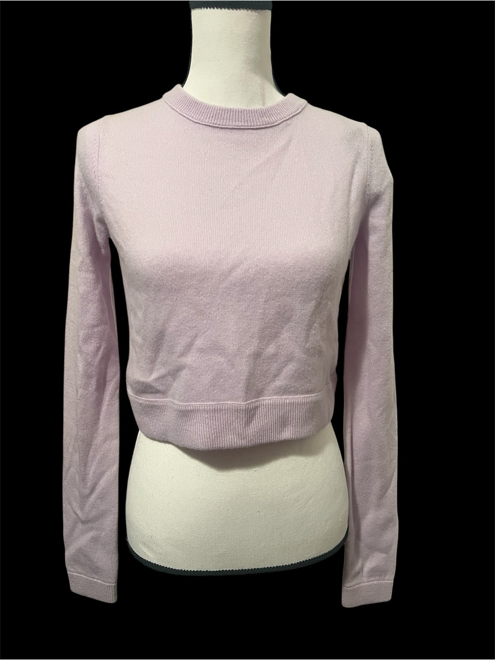 Brazeau Tricot  cashmere Light Lavender Crewneck all thumbs pullover sweater xs